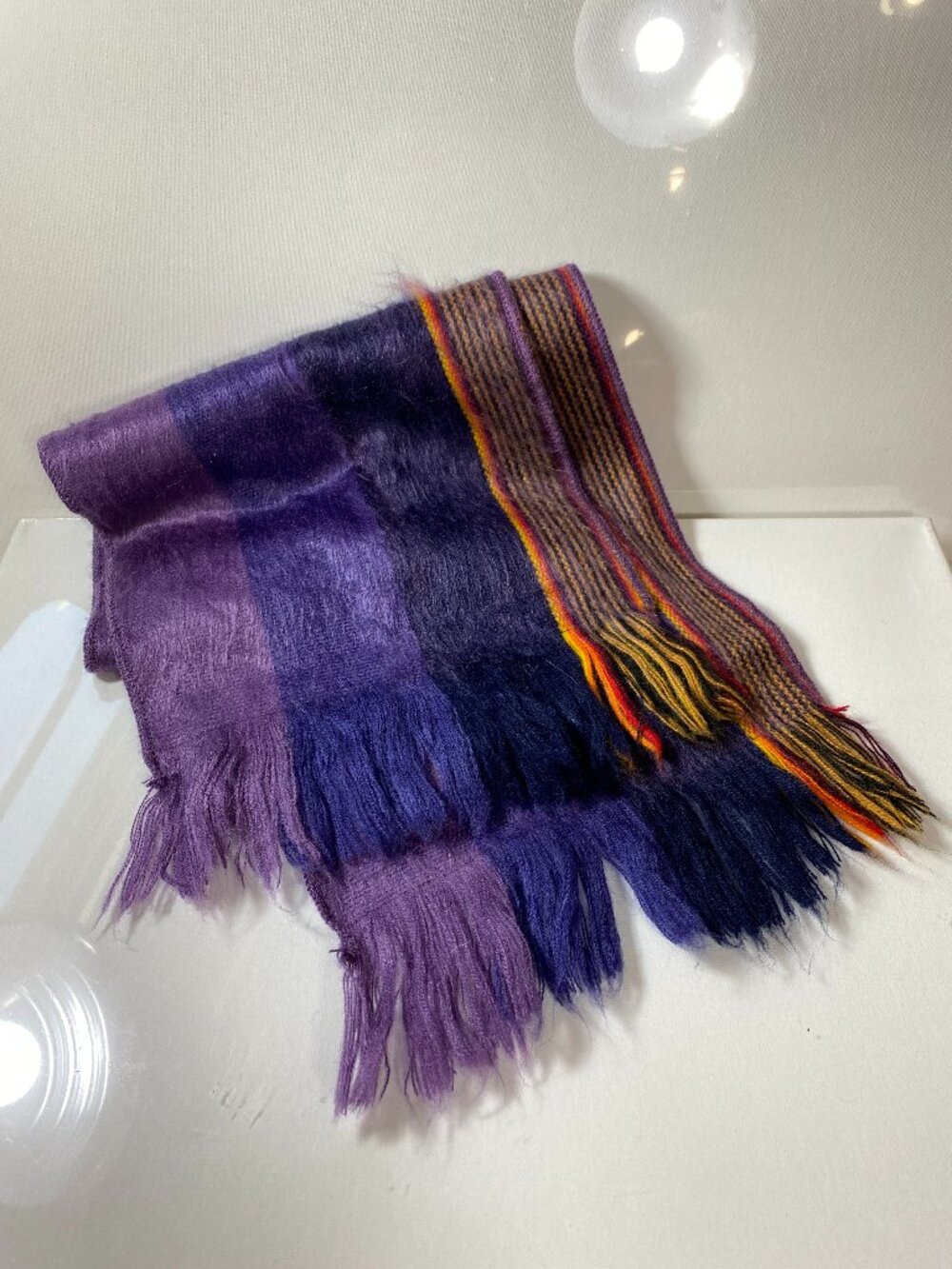 Shupaca Alpaca Blend Purple Striped Soft Cozy Handmade in Peru Scarf 10" x 70"